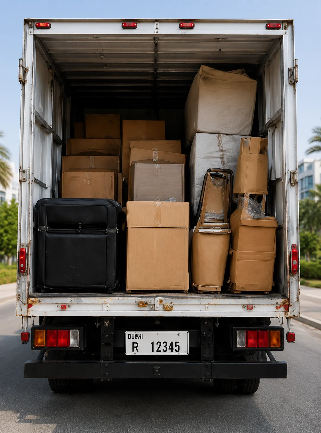Take My Junk Pro Dubai truck loaded with equipment and boxes
