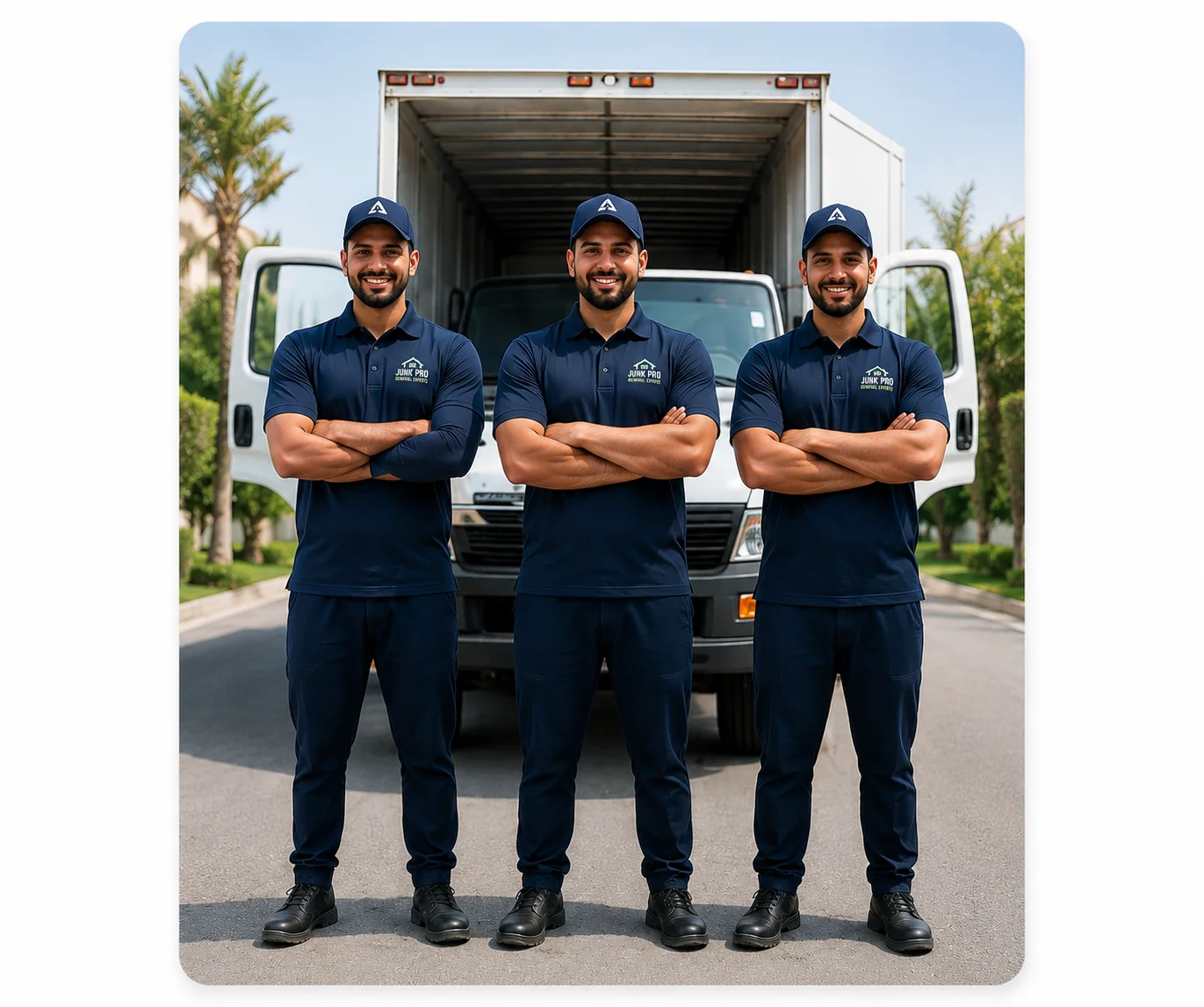 Take My Junk Pro Dubai uniformed team standing in front of truck
