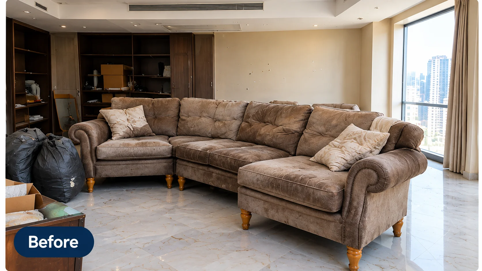 Before - Old furniture in room