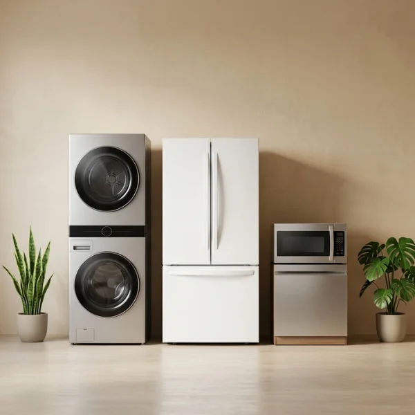 Appliance removal service in Dubai & Abu Dhabi showing washing machines and kitchen appliances