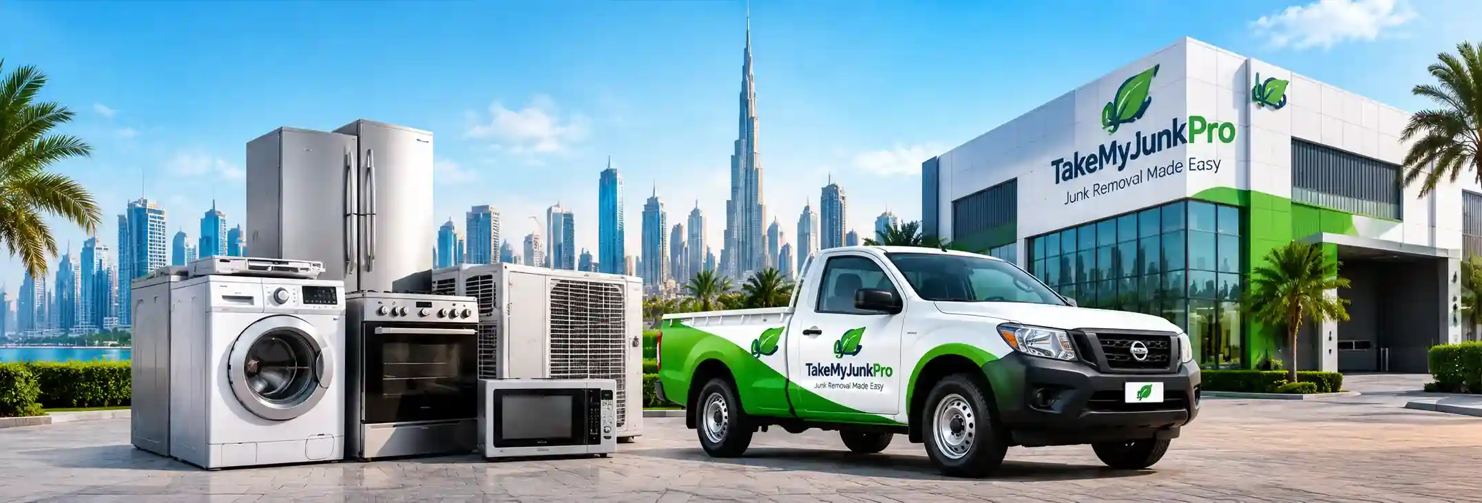 Old and broken appliances ready for removal in Dubai